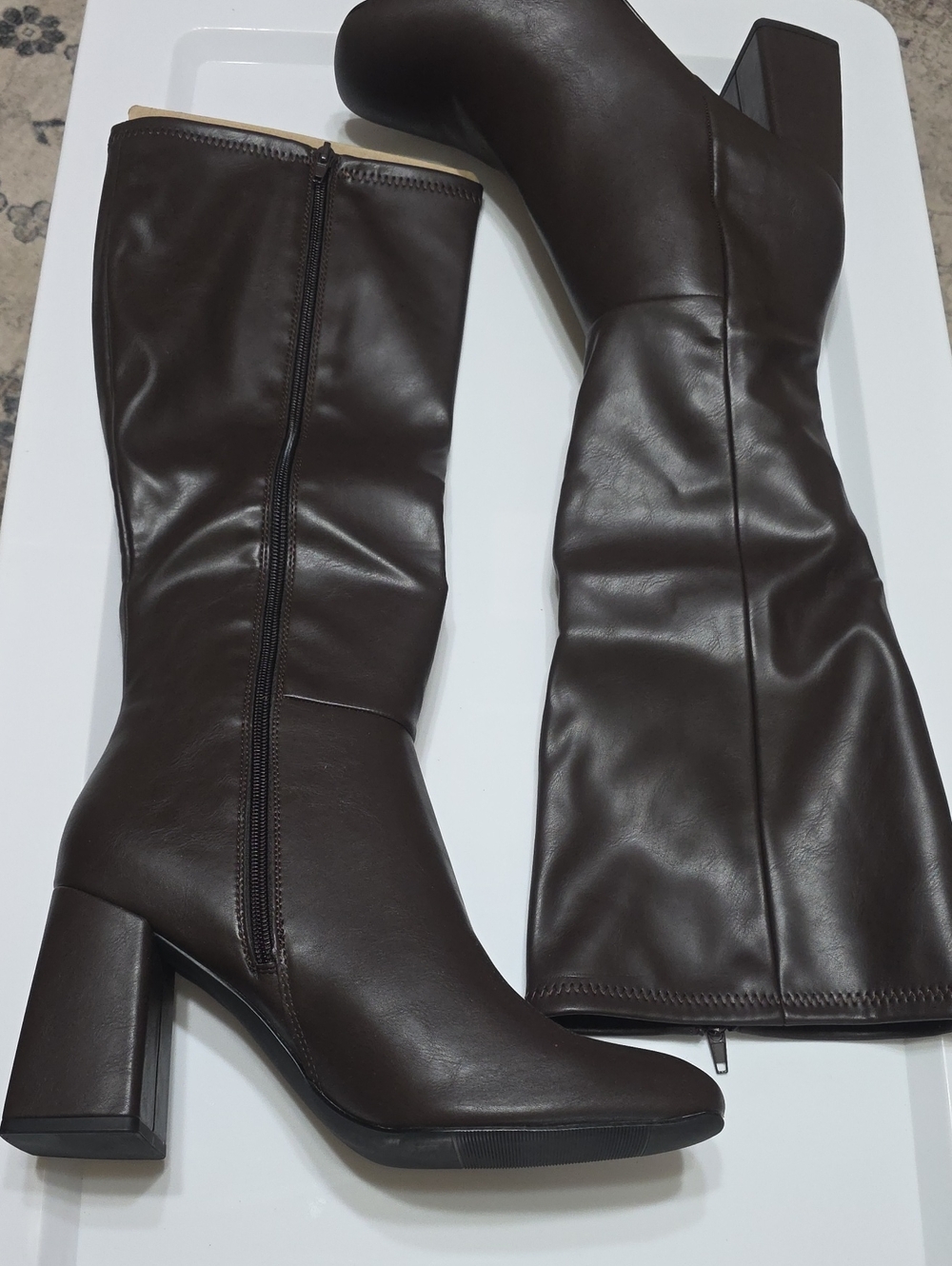 Madden Girl Chocolate Brown Mid-Calf Block Heel Boots